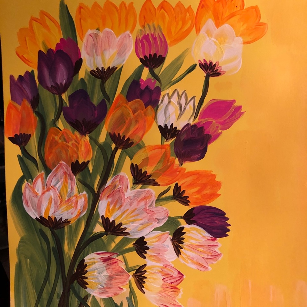 Hand Painting. Matte and Mettalic acrylic paint